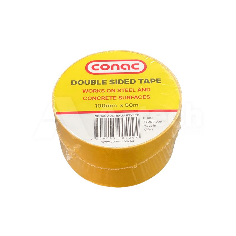 CONAC Double Sided Tape 100mm in Rolls of 50 LM