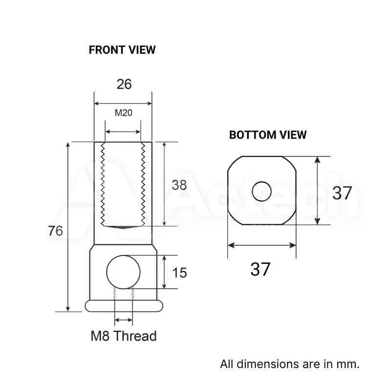 BigFoot Ferrule M20 x 76mm Zinc