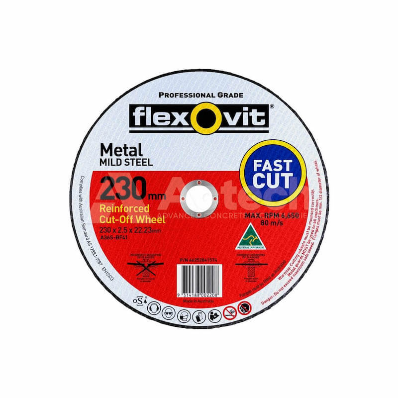 Flexovit 9" 230 x 2.5 x 22 GP Flat Metal Cutting Wheel 1 Flexovit 9" 230 x 2.5 x 22 GP Flat Metal Cutting Wheel
