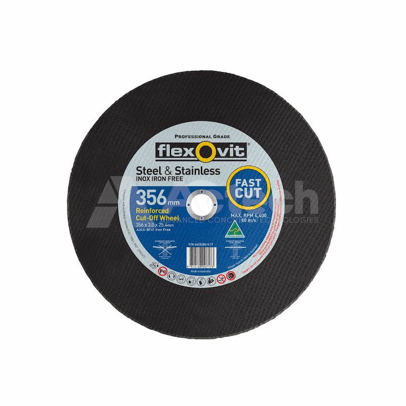 Flexovit 14" 355 x 3.0 x 25.4 Cut Off Saw Metal Cut(St/SSt) 1 Flexovit 14" 355 x 3.0 x 25.4 Cut Off Saw Metal Cut(St/SSt)